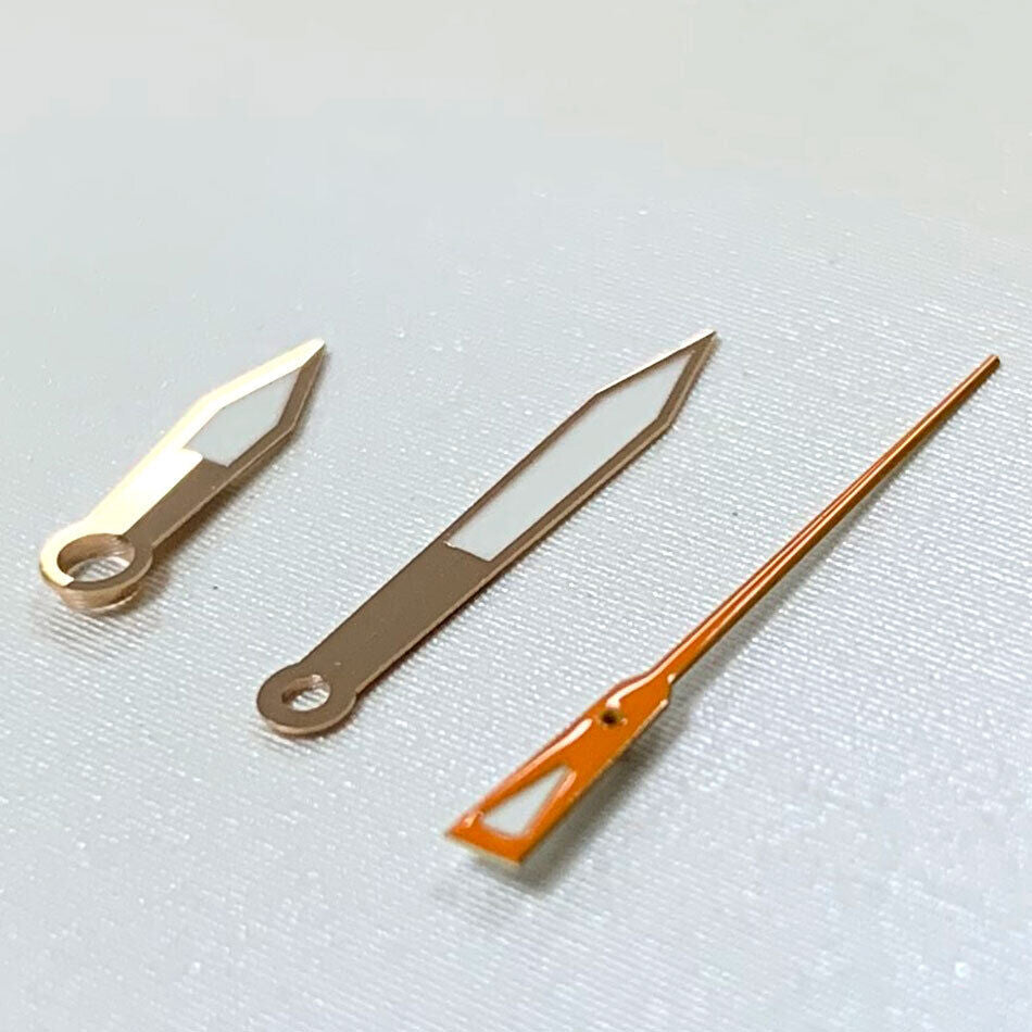 Green luminous B12 watch hands set for NH35A/NH36A/4R36 movement, sizes 7.5/12/12mm, ideal for precise time visibility.