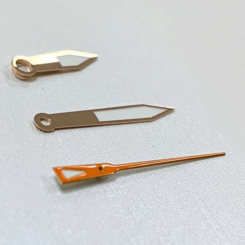 Green luminous watch hands set by B12 for NH35A/NH36A/4R36 movements, sizes 7.5/12/12mm.