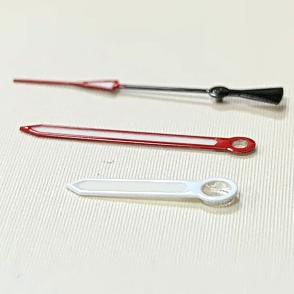 Green luminous watch hands set by B17, compatible with NH35A/NH36A/4R36 movements, sizes 8/12.5mm.