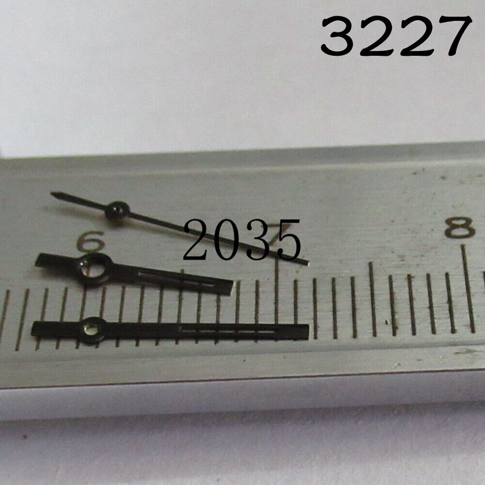 Black set of watch hands by NO.3227 for Miyota 2035 movement, 7mm and 5mm length.