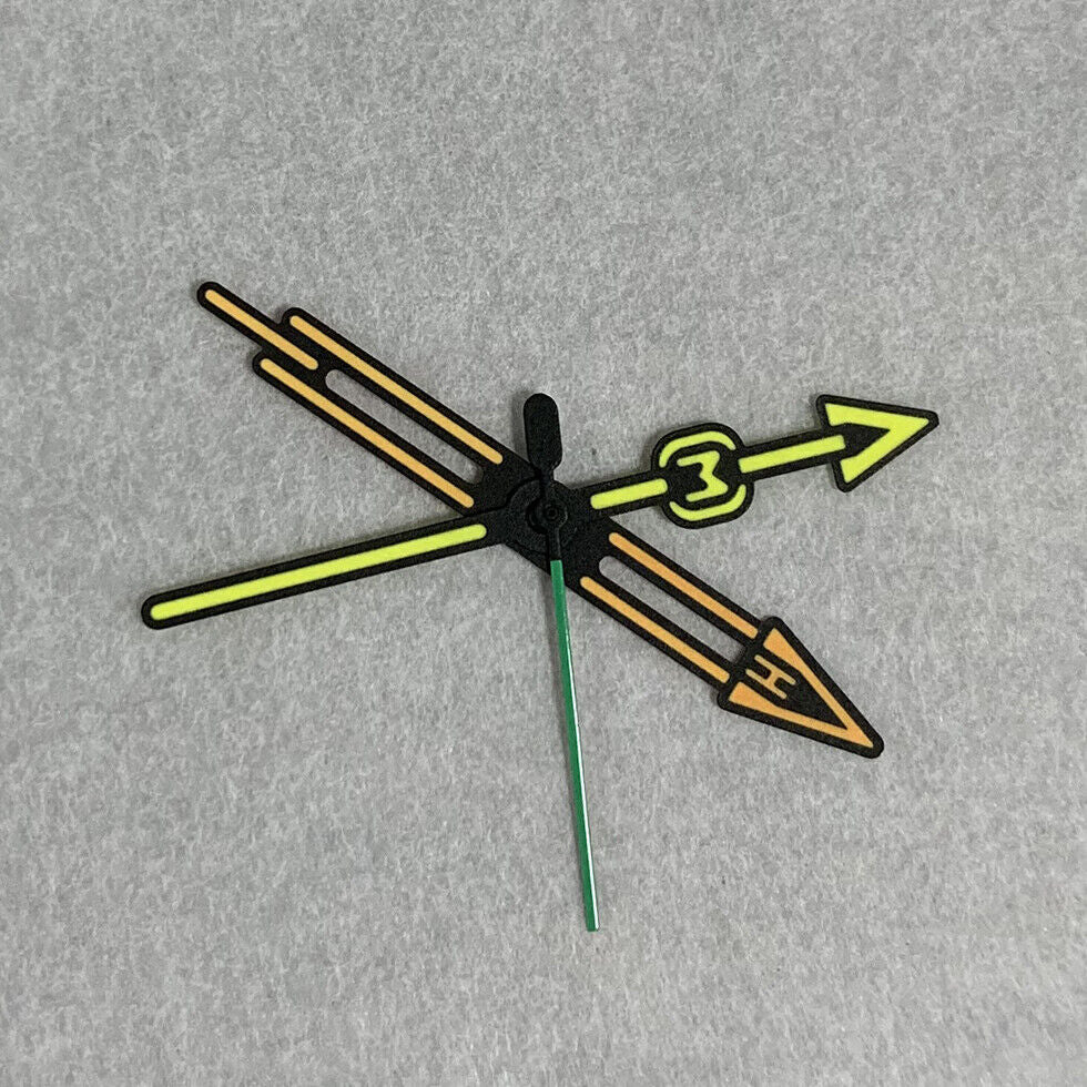 Green luminous three hands watch set for NH35A/NH36A movement, compatible with B24 models.