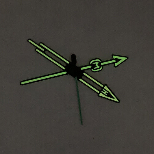 Green luminous three hands watch set for NH35A/NH36A movement, compatible with B24 models.