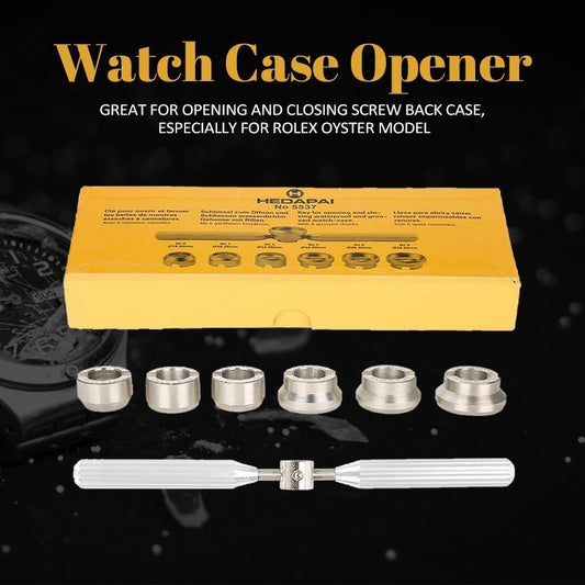 7PCS 5537 watch back case opener set with wrenches for easy watch battery replacement