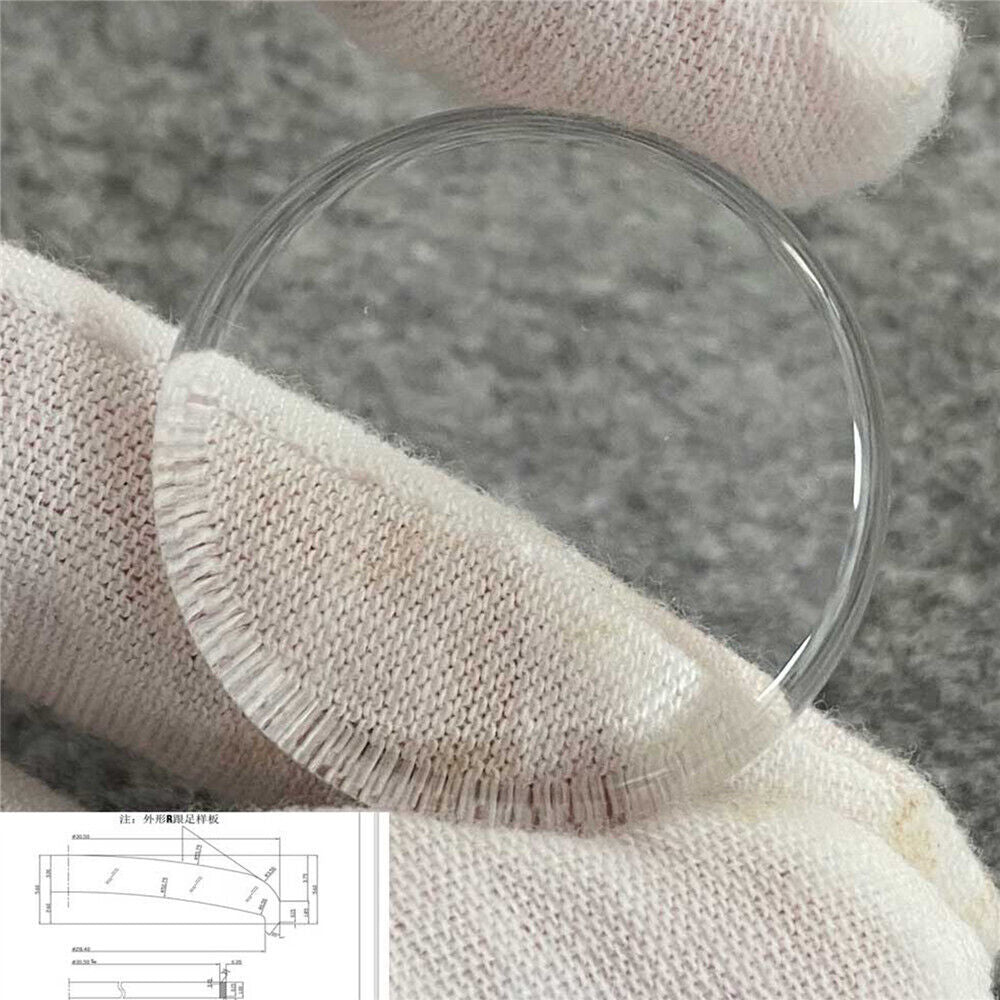 Verre saphir plan-convexe 30,5 x 5,6 mm pour montre universelle