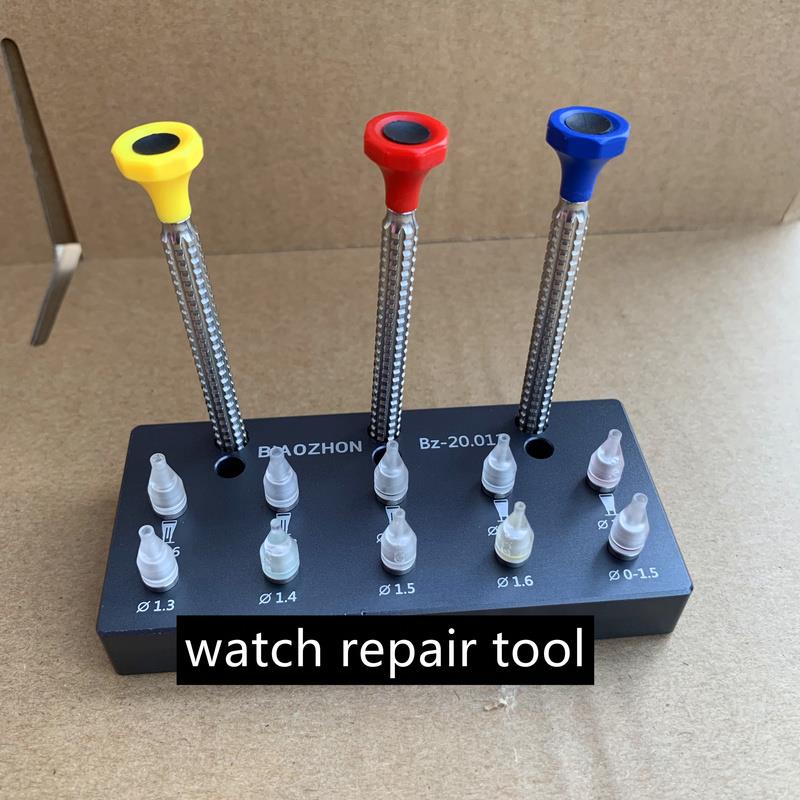 Outils de réglage d'installation d'aiguilles de montre avec 10 tailles d'embouts remplaçables et poussoir
