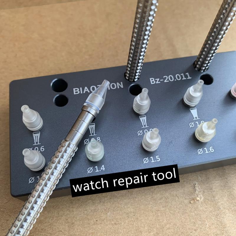 Outils de réglage d'installation d'aiguilles de montre avec 10 tailles d'embouts remplaçables et poussoir