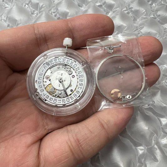 Silver Hangzhou HZ6460 watch with 4 hands, automatic ETA 2836-2 GMT movement, elegant design by Hangzhou.