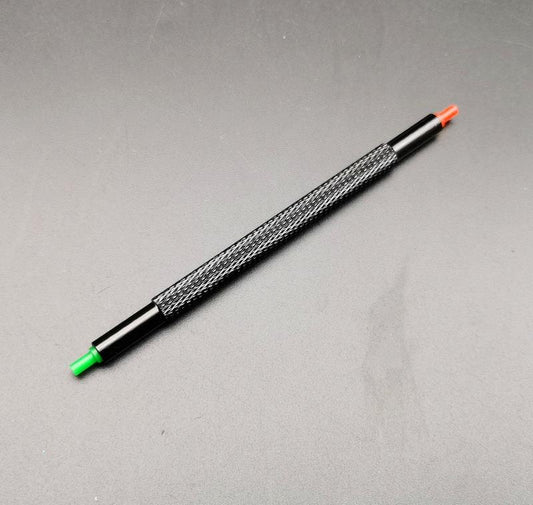 1. Trio of 7404 plastic double-headed watch hands fitting tool for precise watch repair.