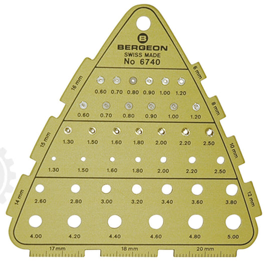 Bergeon 6740 Swiss watch crown gauge measuring thread diameter for precision watchmaking tools