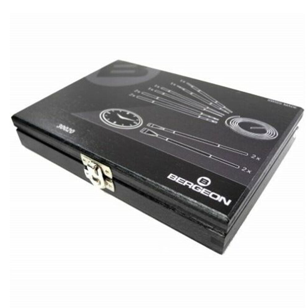 Bergeon 30020 Sortiment Uhrmacher-Handhebel-Set mit Box, Schweizer Werkzeug