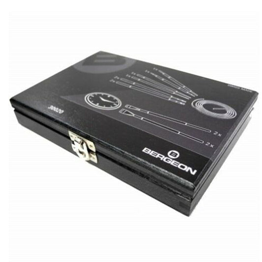 Bergeon 30020 watchmakers hand levers set with box, precision Swiss tool for watch repair.
