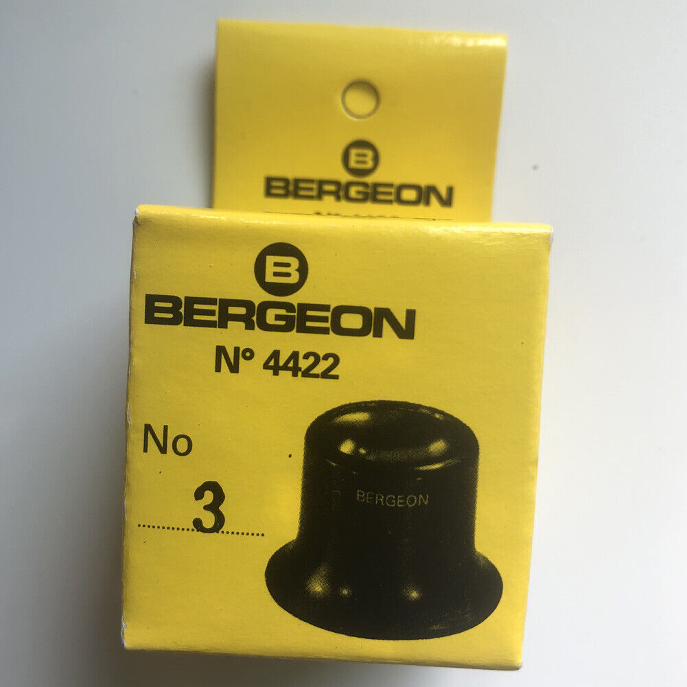 Bergeon 4422-3 No. 3 = 3.3x Watchmakers Magnification Loup Eyeglass, Black