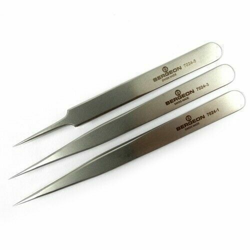 Bergeon 7024 Lot de 3 pinces non magnétiques