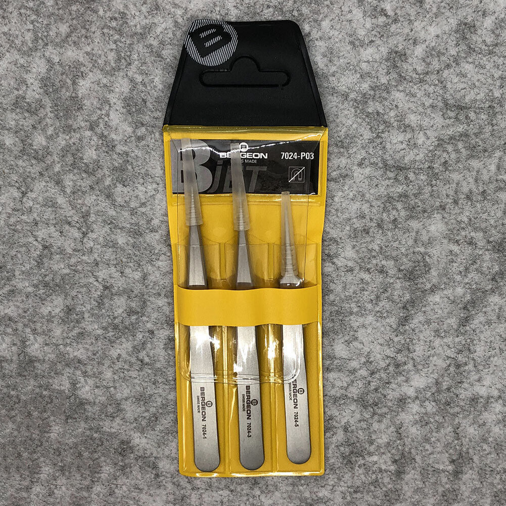 Bergeon 7024 Lot de 3 pinces non magnétiques