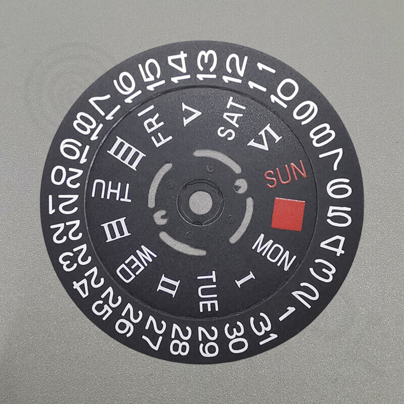Roman/English Font Black Date Disk Wheel Week Wheel for Movement NH36 3/3.8