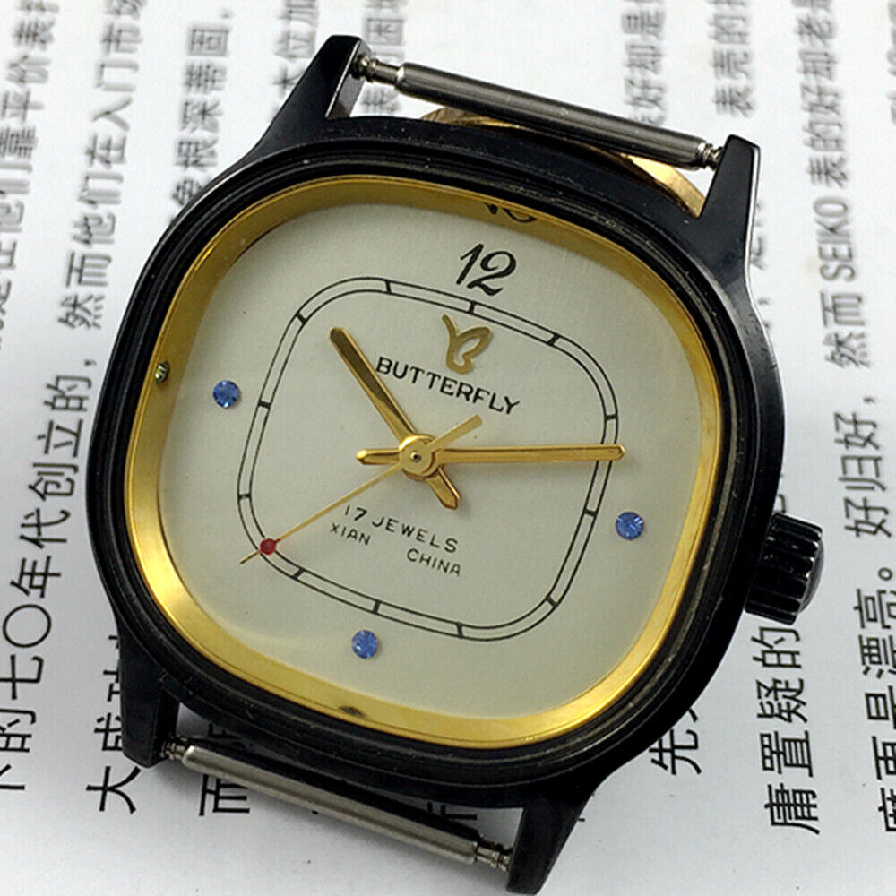 33mm Chinese Xian Manual Mechanical Watch 17 Jews Blue Imitation Diamond