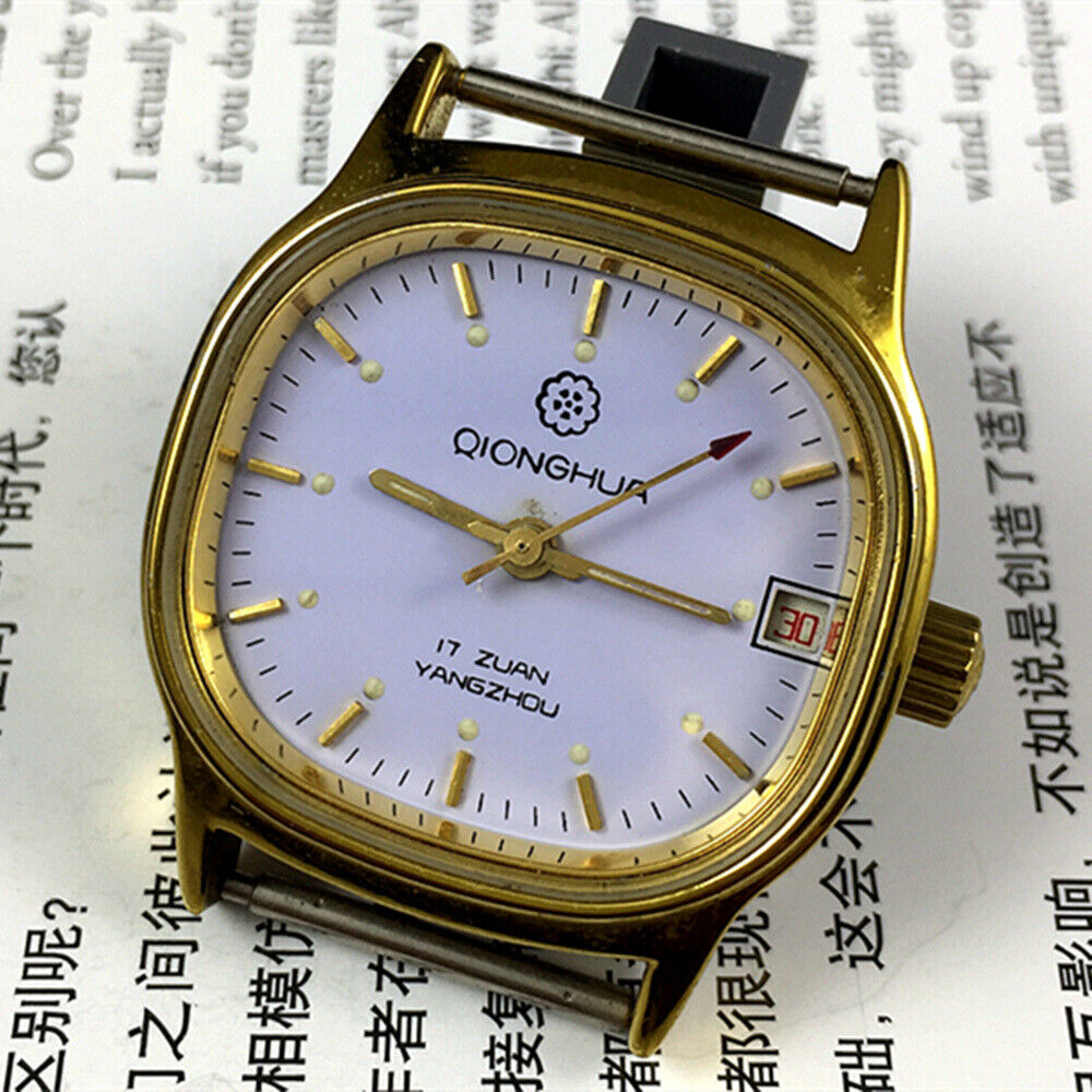 33mm Qionghua China Made Manual Mechanical Watch 17 Jews Single Calendar