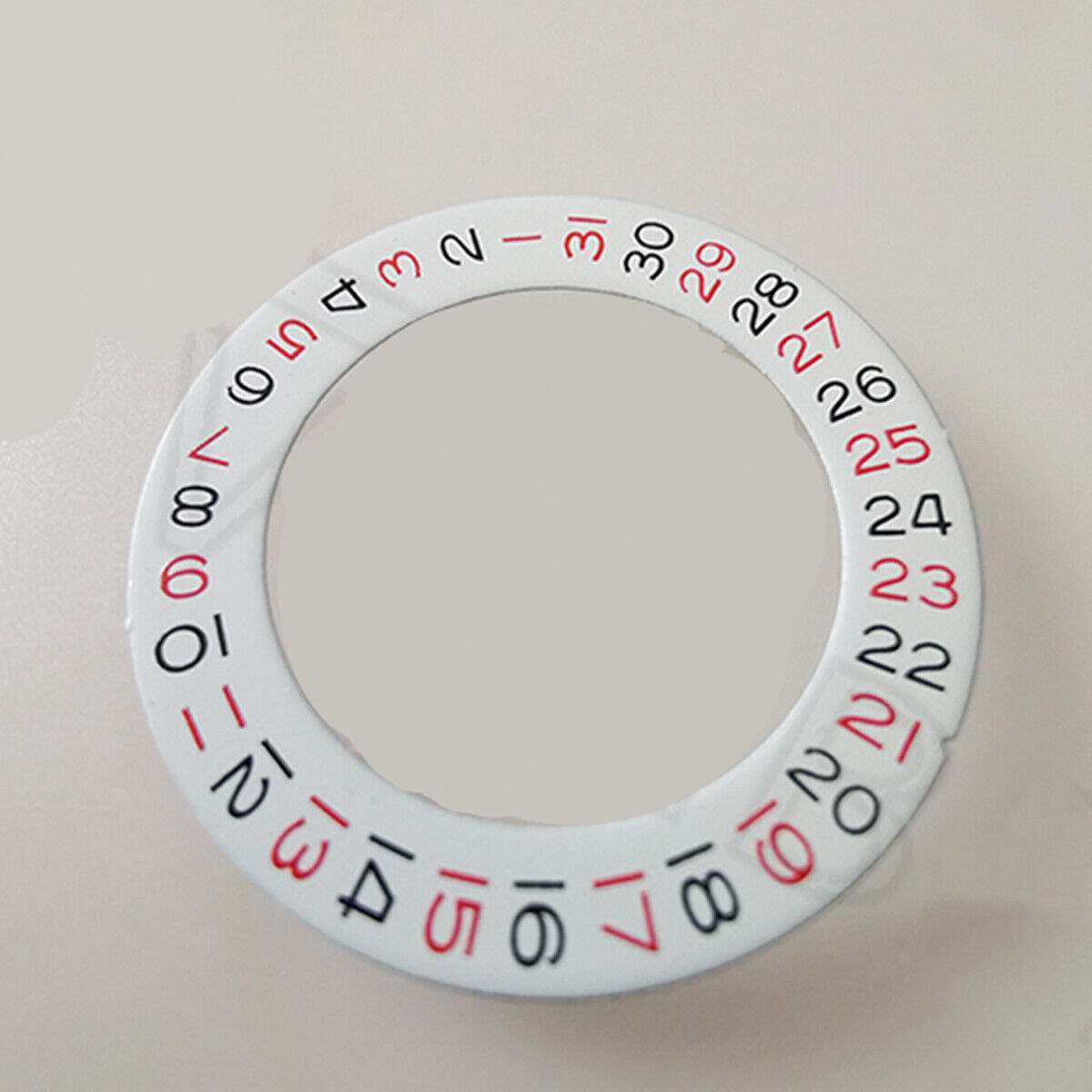 Red Odd Date Wheel overlay for ETA 2824, 2836 & Miyota 8215/8200 movements, Date@3 display.