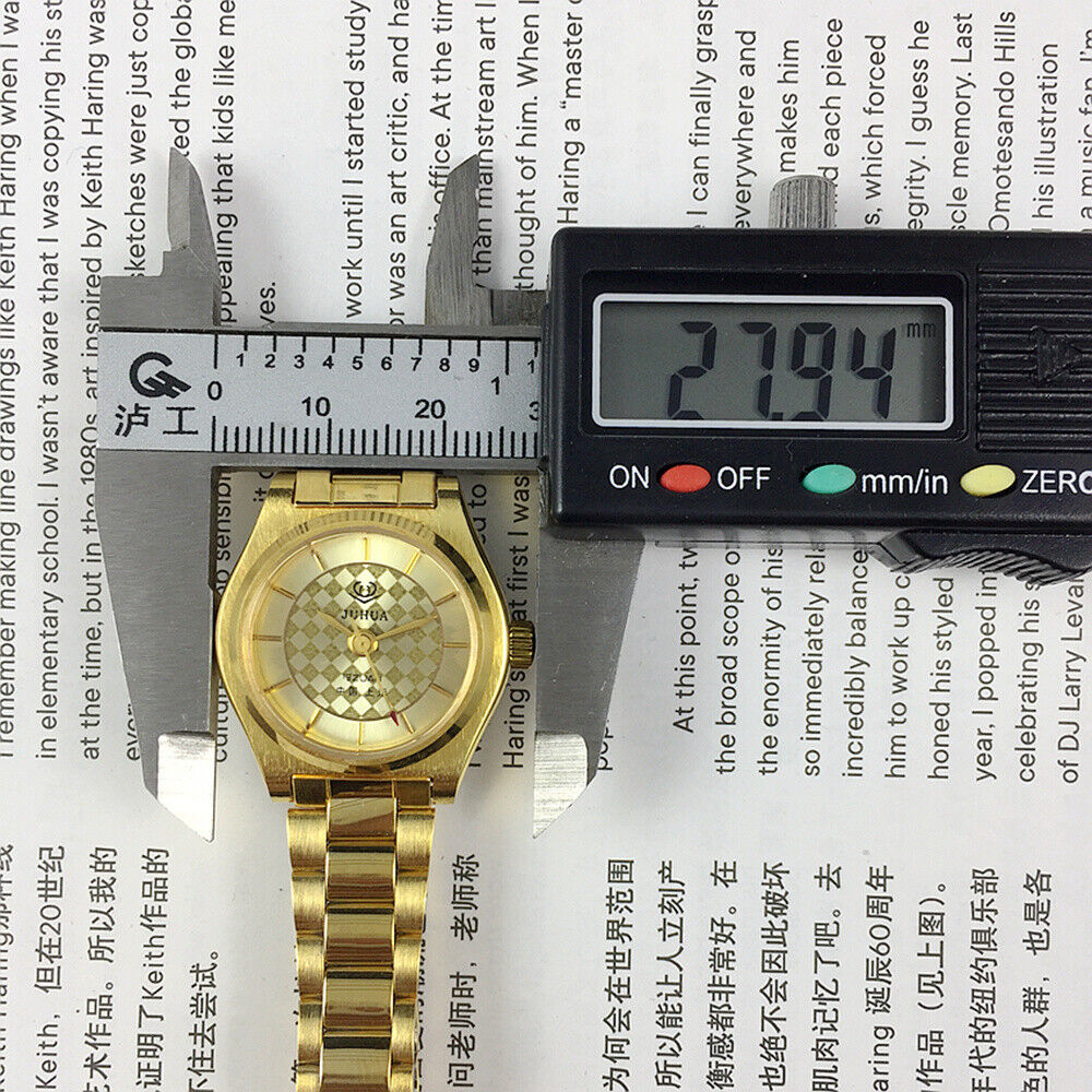 26mm Shanghai Made Lady Manual Mechanical Watch 19 Jews Golden Flower Grid Dial
