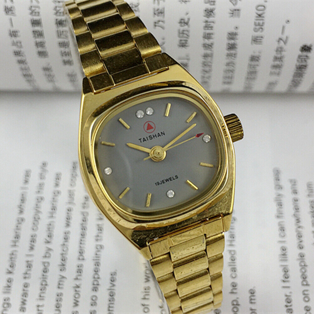 26mm China Made Lady Manual Mechanical Watch 19 Jews Grey Dial Golden Nail