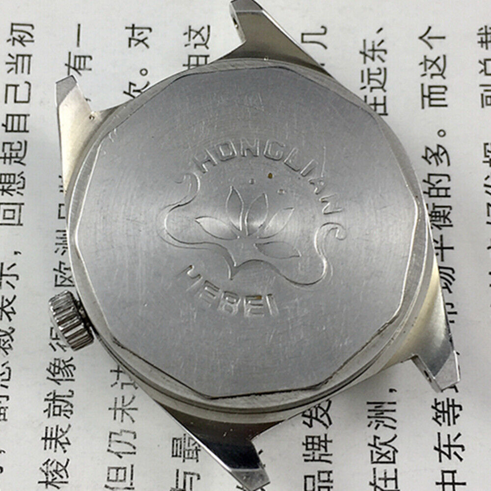 32mm China Made HONGLIAN Manual Mechanical Watch 17 Jews Black Dial Golden Nail