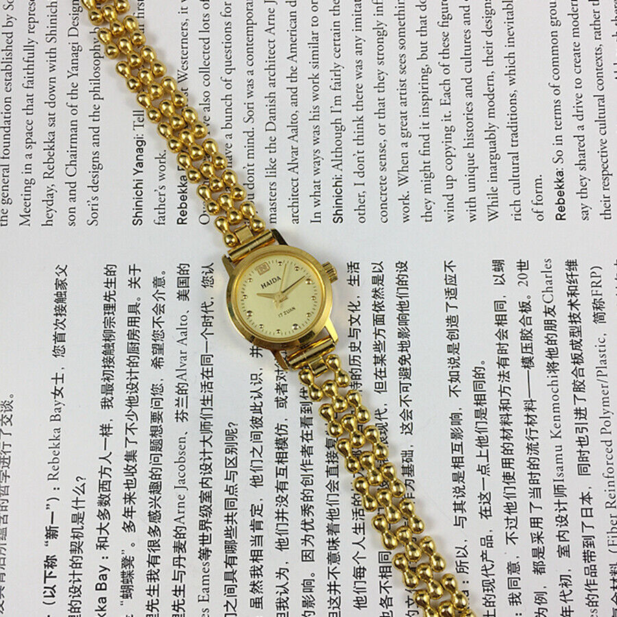 Montre mécanique manuelle pour femme fabriquée en Chine à Shanghai, clou doré 17 juifs, 22 mm