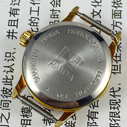 Shanghai Made Lady Manual Mechanical Watch 21mm with white dial, golden nail markers, and 17 jewel movement.