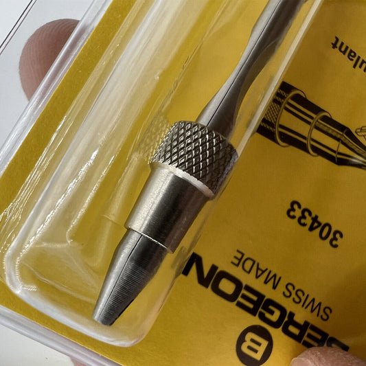 Bergeon 30433 pallet fork holder for precise watch repair, essential Swiss watchmaker tool.