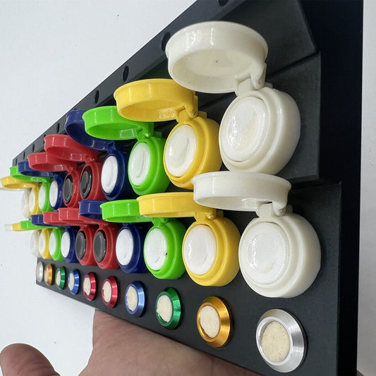 Die-cast alloy oil cup stand with 20 containers for watch repair, model 30180.