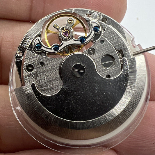 China Made watch accessory featuring automatic mechanical movement, small second at 10 o'clock, and moon phase at 2 o'clock for precision timekeeping.