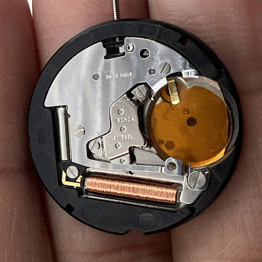 Ronda 505 24D quartz watch movement, precise replacement part for timekeeping repairs.