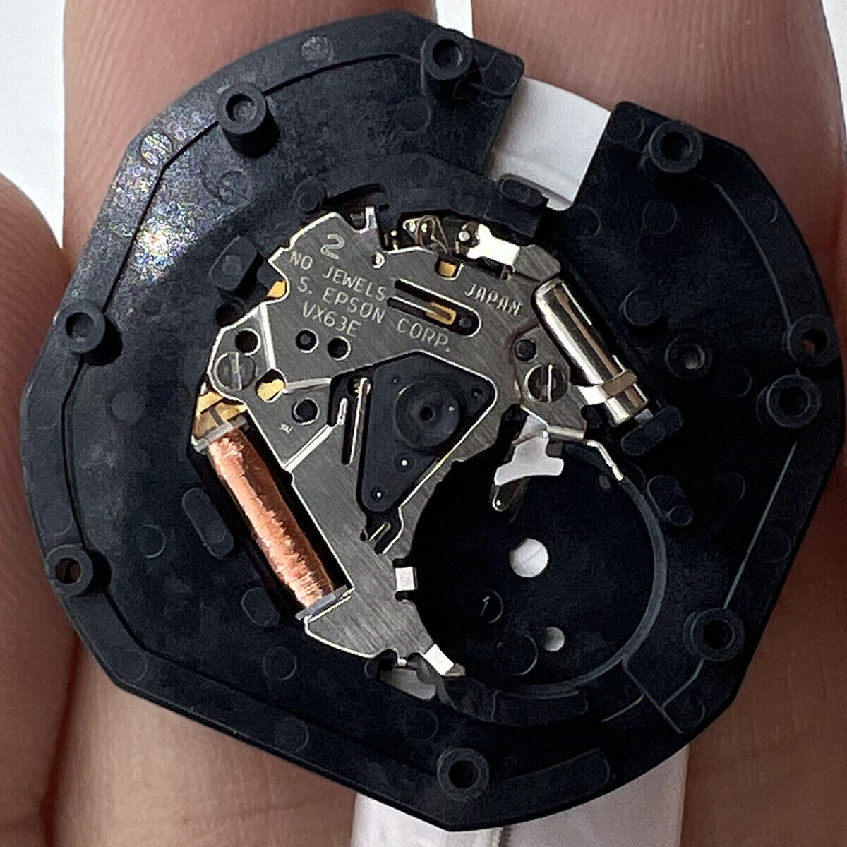 Hattori Epson VX63E quartz watch movement, precision Japan-made mechanism for accessories.