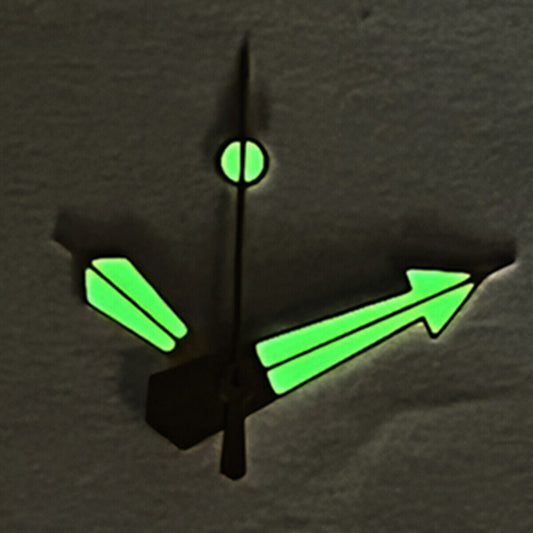 Rose gold watch hands with super green lume for SKX/SBBN NH35 NH36 movement, perfect for precise timekeeping.