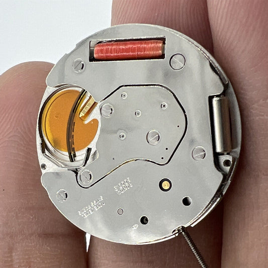 Ronda 6003B Swiss quartz watch movement with date at 12, ideal for precise watch repairs.