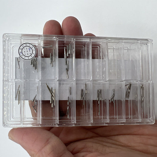 AM-678SE65 watch winding stem extenders set, 65 pieces in 13 sizes, for precise movement adjustment by AM brand.