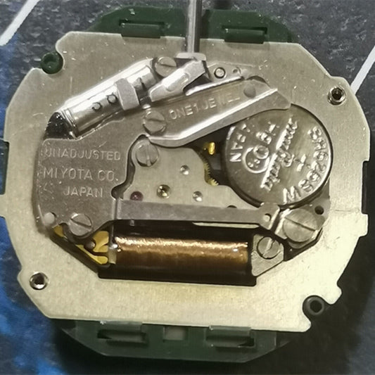 Miyota 2105 Japan Quartz Movement watch with red dial, star moon phase, three hands, precision timekeeping