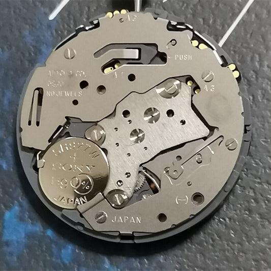 Japan-made Miyota OS20 quartz watch movement with date display at 4:30, ideal for watchmakers.