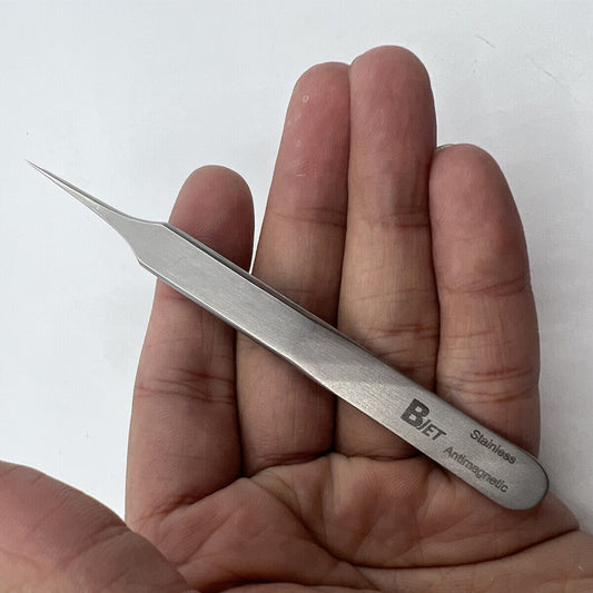 Bergeon 7024-4 anti-magnetic tweezers 110mm for precise Swiss watchmaker tool use.