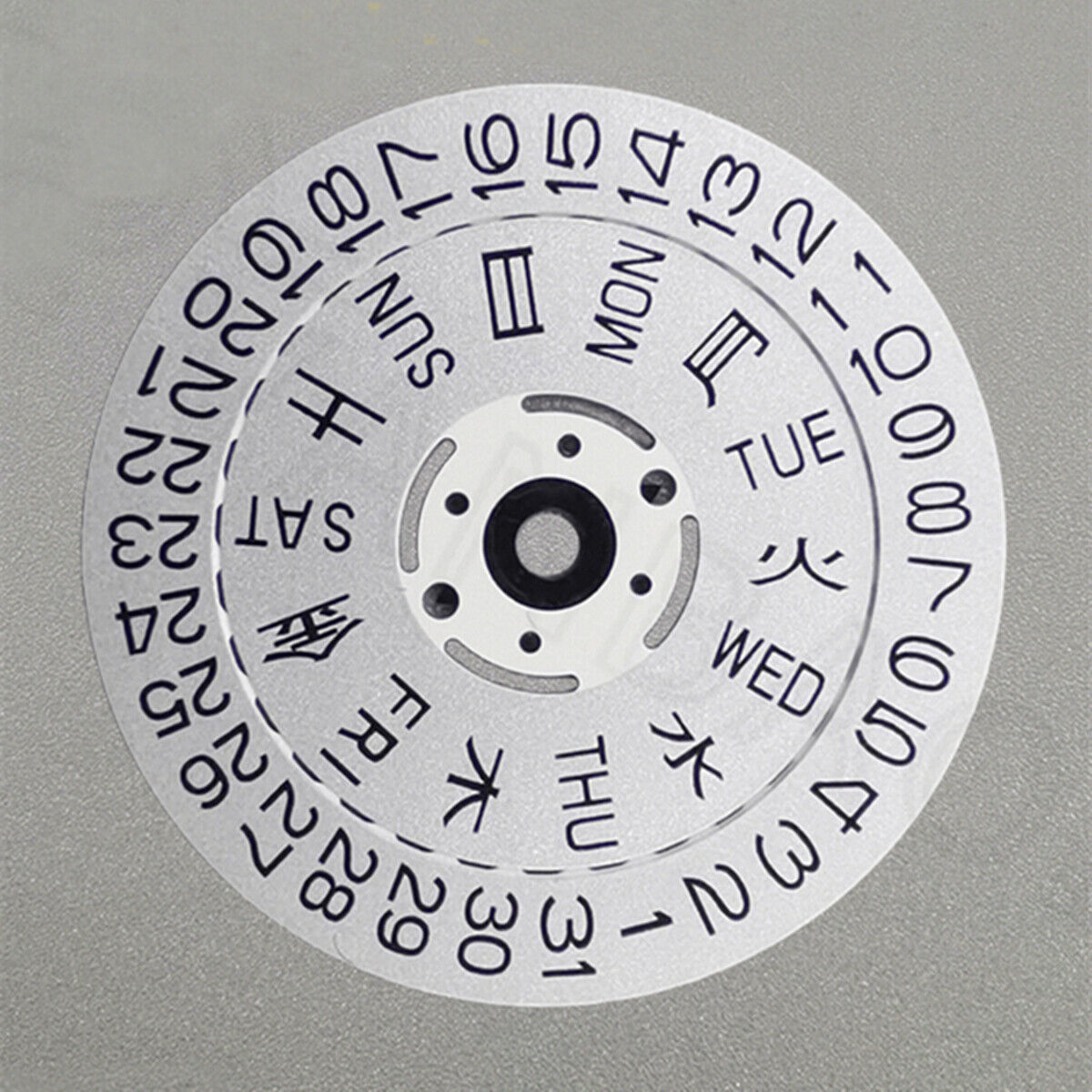 Original Silver Font Date Disk Wheel for Movement NH36 Crown Position 3.8/3