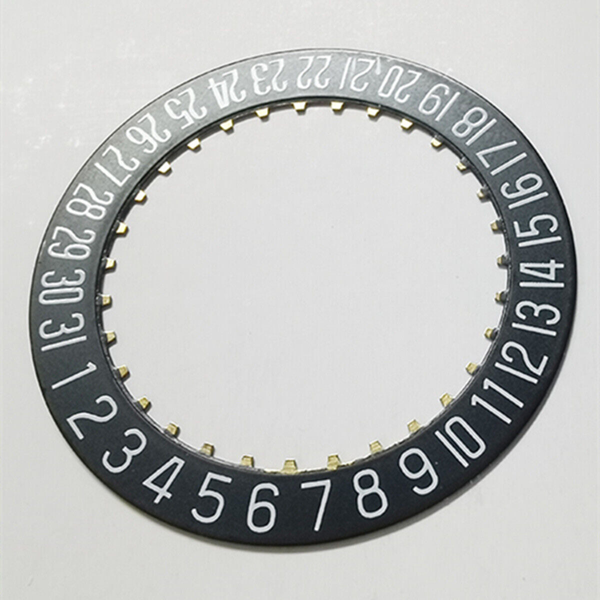 Black date wheel overlay for ETA2824 movement by Generic, date display positioned at 6 o'clock