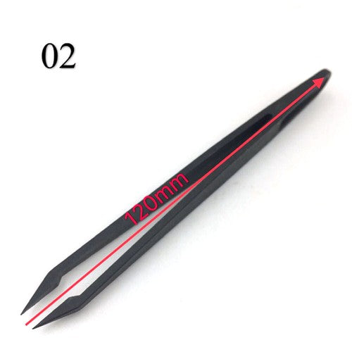 6PCS/Pack Carbon Fibre ESD Anti-Static Carbonization Tweezer 6751 Replacement