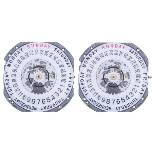 Hattori Epson TMI VJ45 quartz watch movement, precision Japan-made mechanism for accurate timekeeping.
