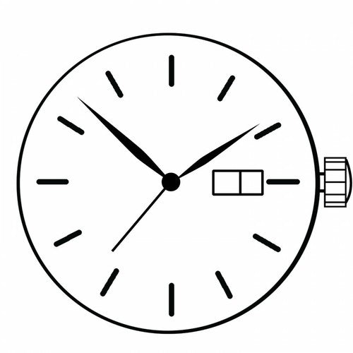 Hattori Epson AL82 quartz watch movement with date display at 3 o'clock, precision Japanese mechanism.