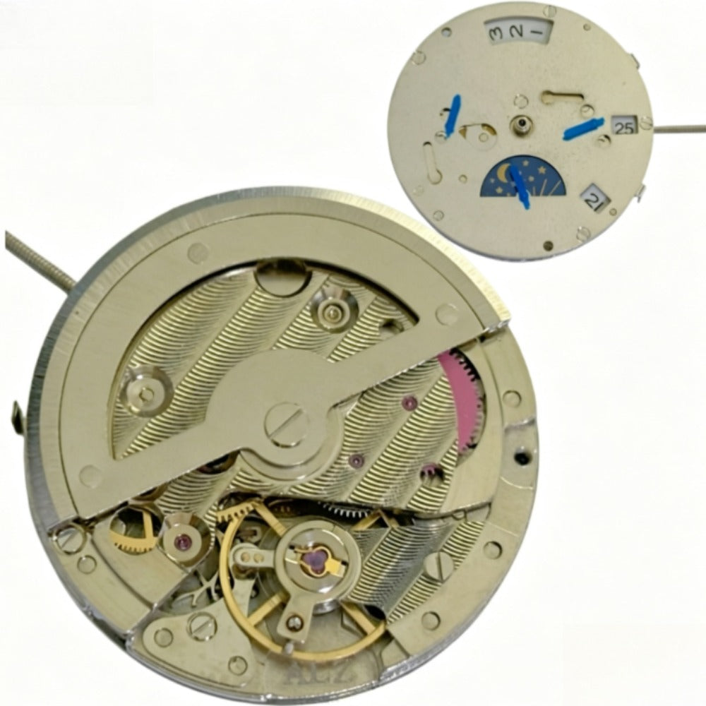 Chinese 2813 8205 Automatic Mechanical Movement Date At 3 Red Wheel Moonphase