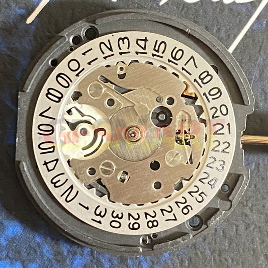 SEIKO 7C43A quartz watch repair part showing date window at 3 o'clock position, Japan made movement.