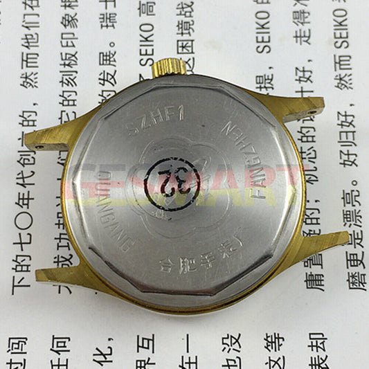 32mm manual mechanical watch with single calendar, 17 jewels, round case by China Made brand.