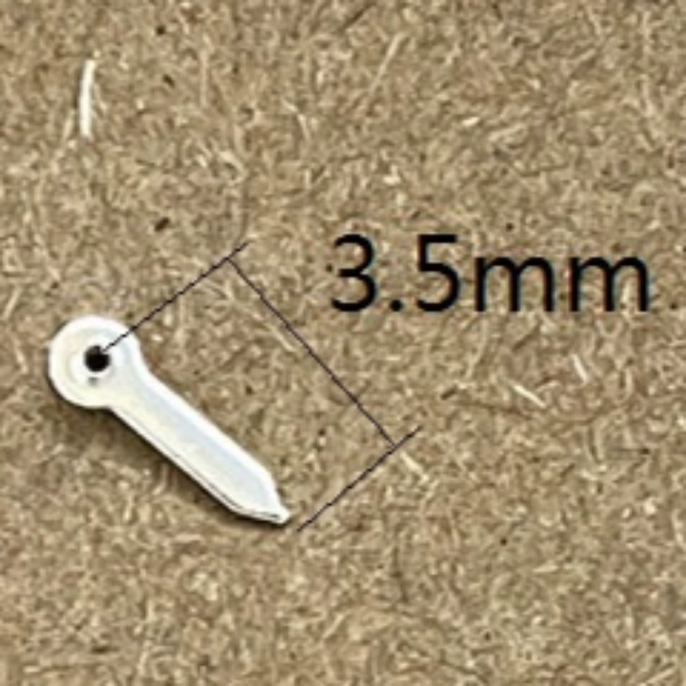 Set of 3 silver 3.5mm small second hands for Miyota JS15 quartz watch movements.