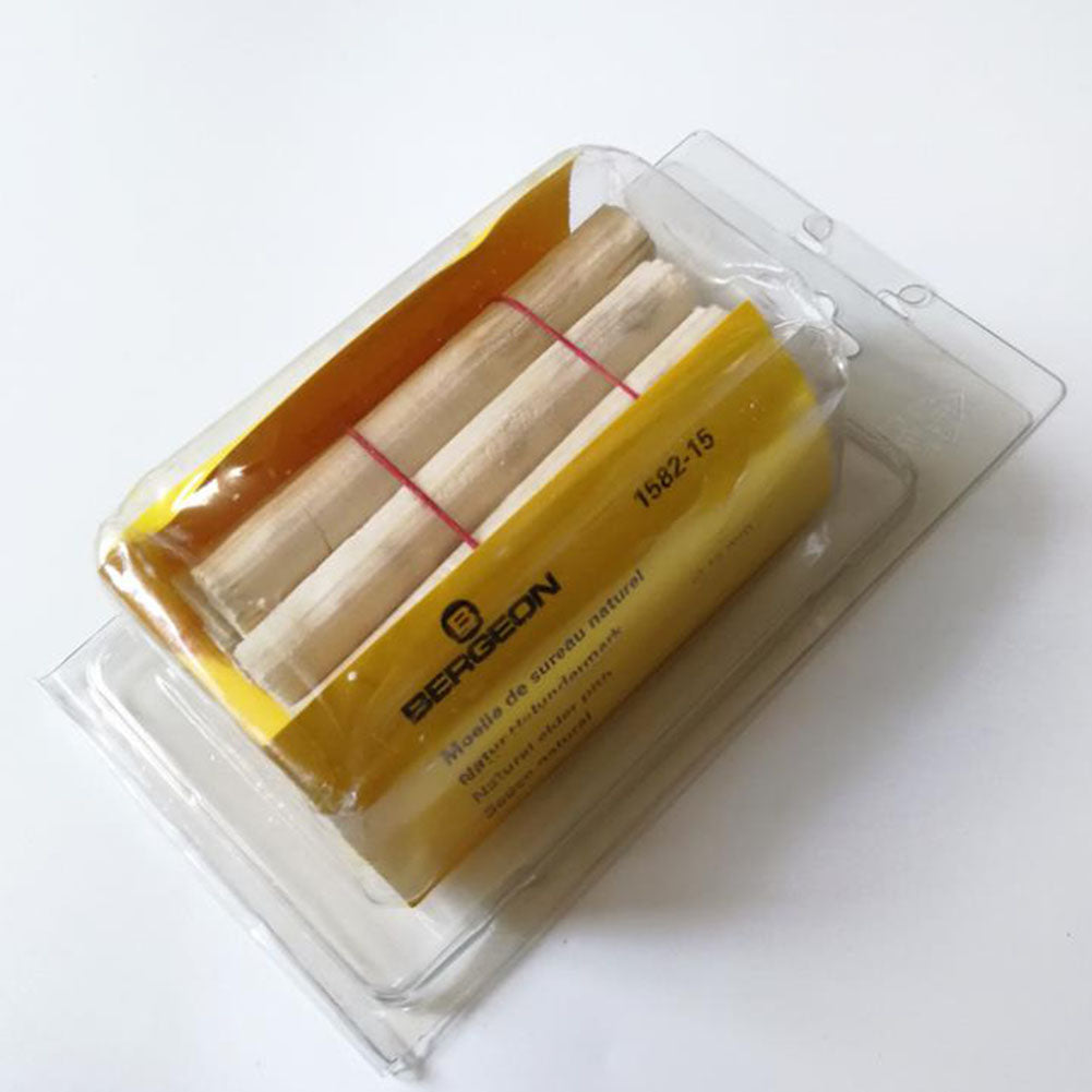 Bergeon 1582-15 elder pith sticks bundle, 10 natural �15mm sticks for precise watch cleaning.