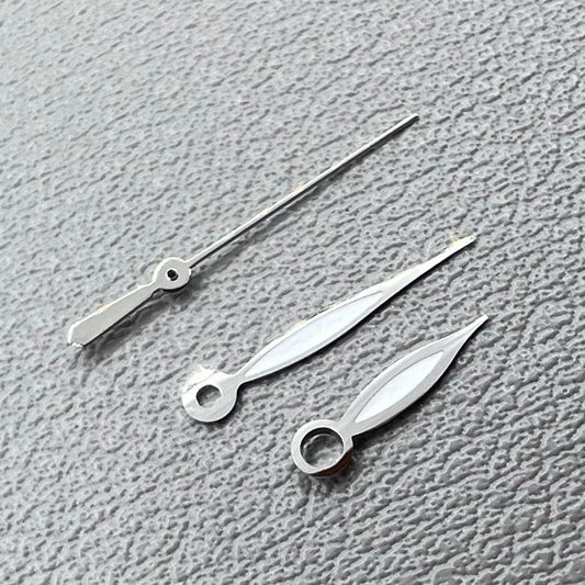 Grünes Leuchtendes Blattförmige Uhrzeigerset mit Silberrand für H35 H36 7S26