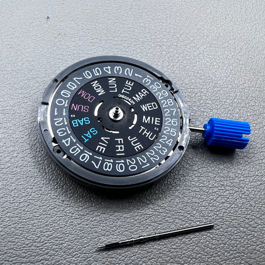 Japan Seiko NH36 NH36A Movement English font Black Disk Week Crown@3.8